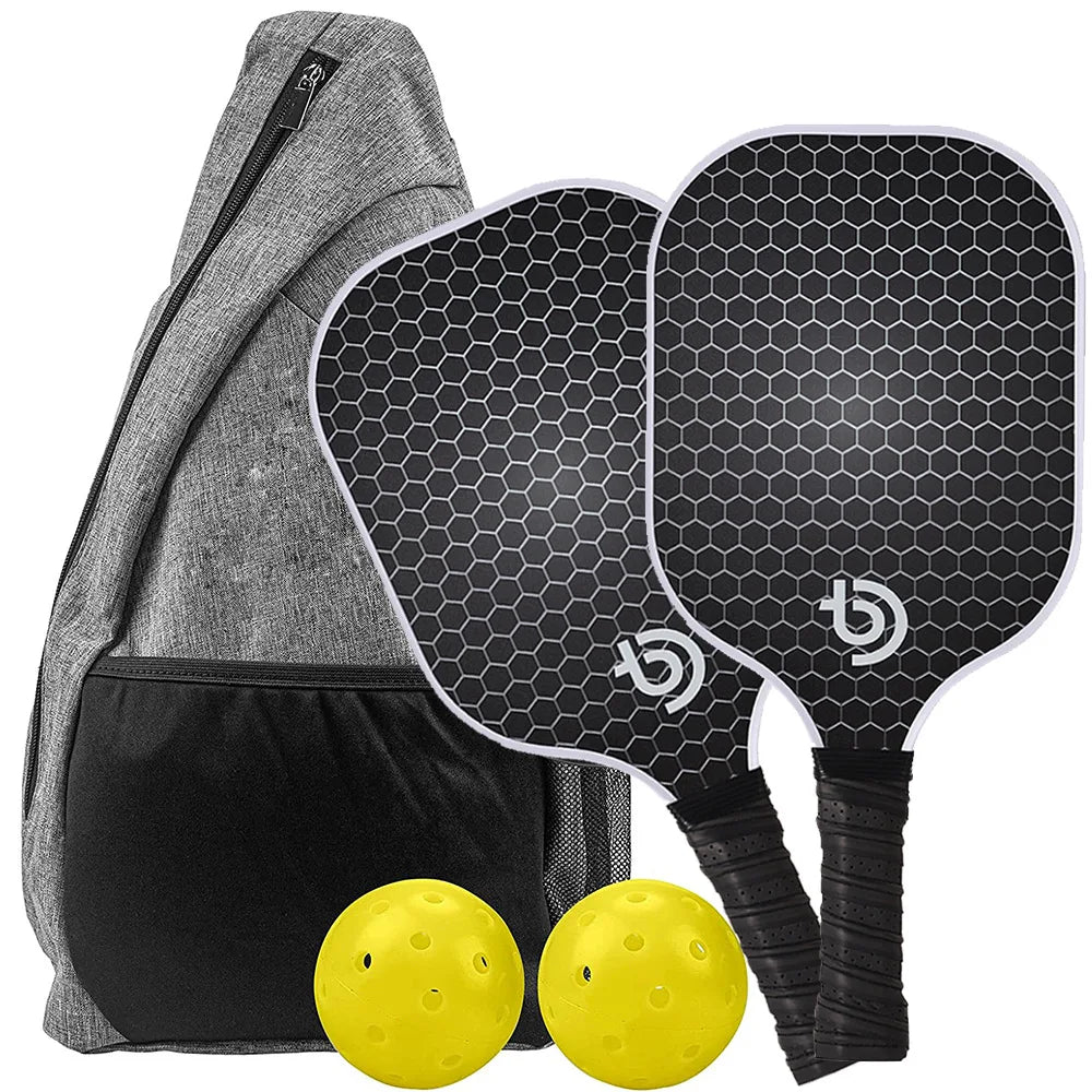 Set de Raquettes Pickleball Carbone/Graphite | Léger, Approuvé USAPA & Pour Tous les Âges