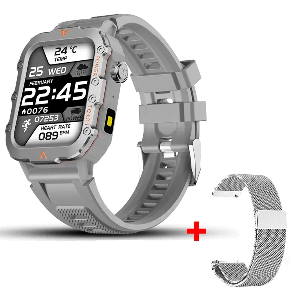 Montre Connectée 2025 Homme Femme | Outdoor, 1.73" HD, Lampe Torche LED & Bluetooth