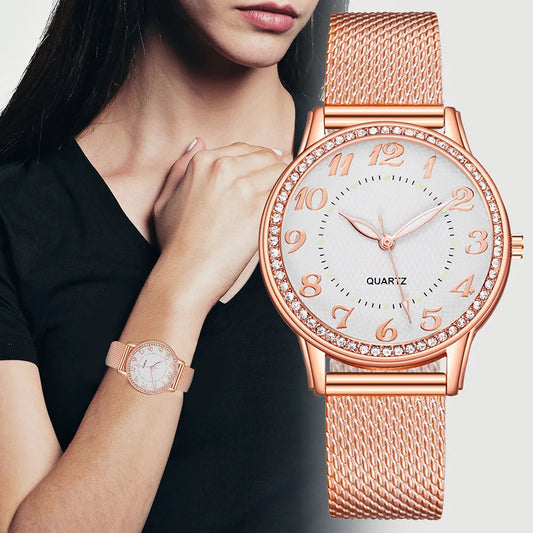 Montre Femme Luxe Bracelet Strass, Tendance & Reloj Mujer