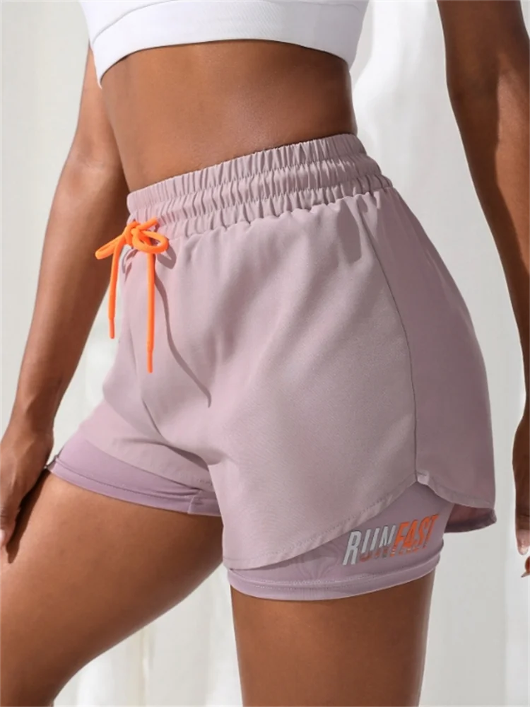Short de Sport Femme | Taille Haute | Faux Deux-Pièces | Compression & Contrôle Élastique | Idéal Running Yoga Fitness