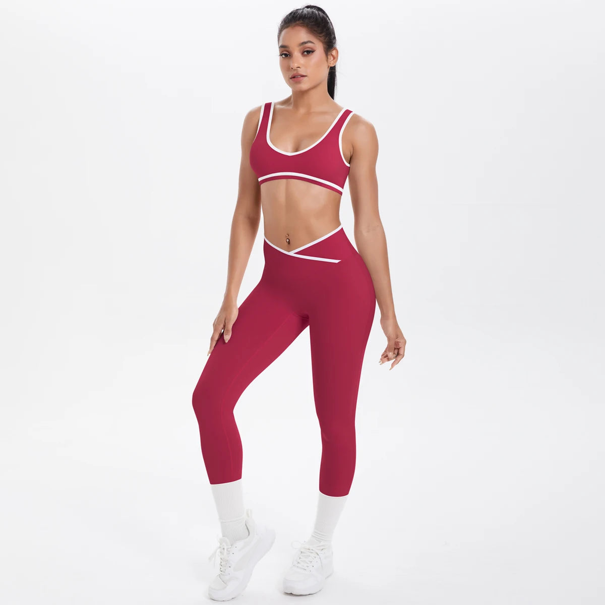 Ensemble Yoga Femme "Nude Feeling" 2 Pièces - Legging Push Up & Brassière Sport Sans Couture