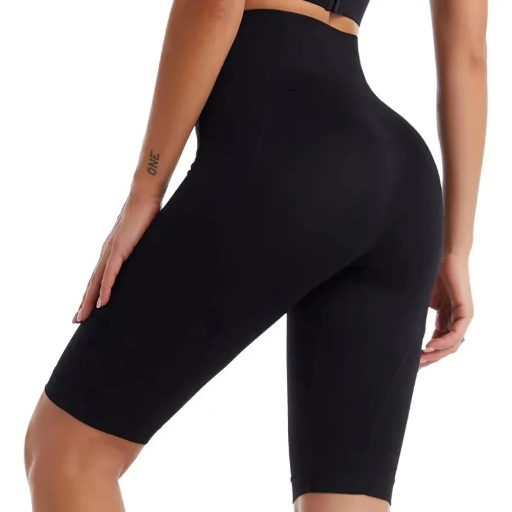 Short Biker Taille Haute Femme 'Naked Feeling' | Tummy Control, Push Up & Yoga/Running
