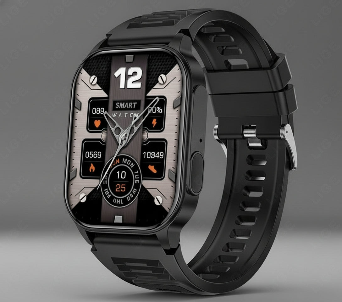 Montre Connectée LIGE 2.01" HD | Écran Géant, Appel Bluetooth & Assistant Vocal IA