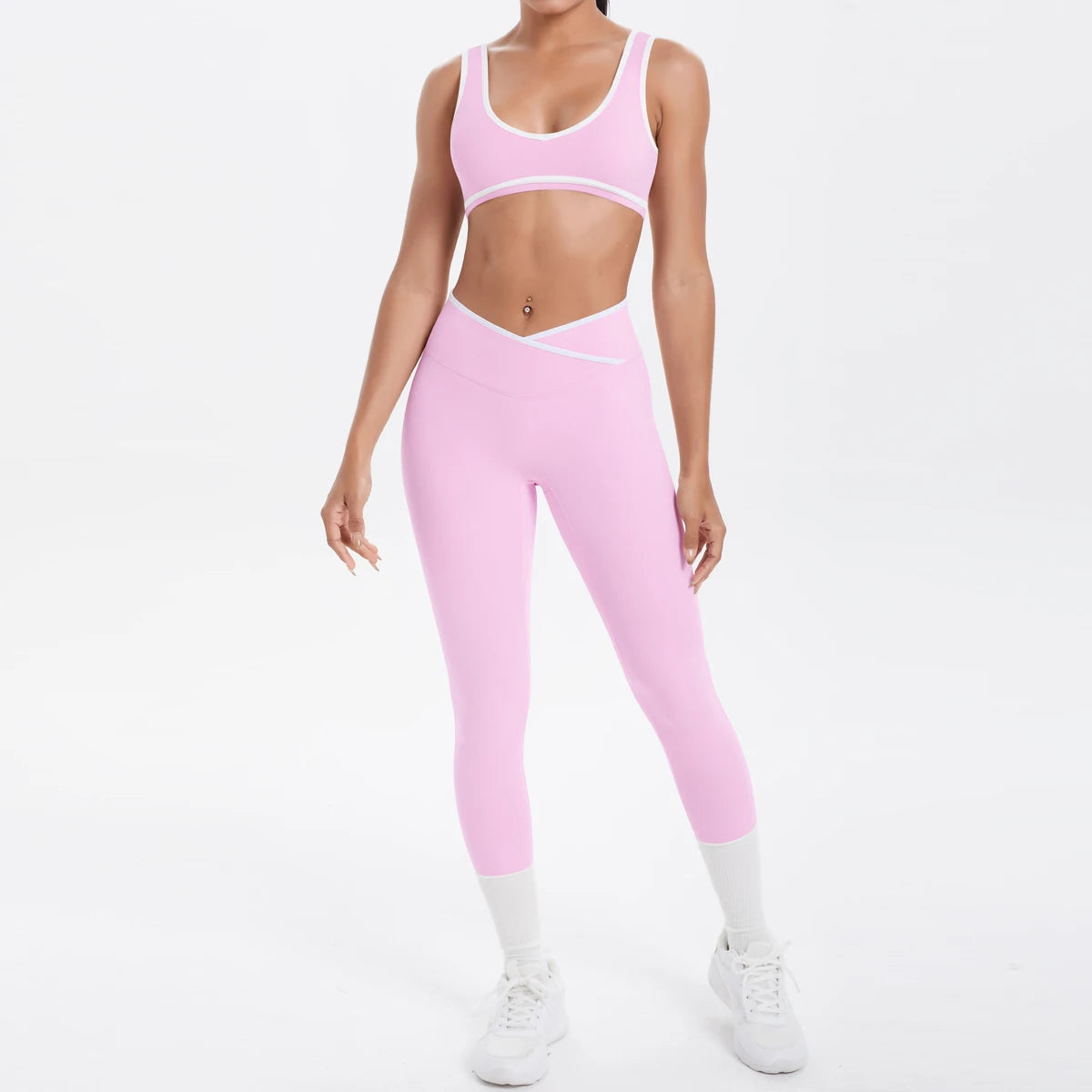 Ensemble Yoga Femme "Nude Feeling" 2 Pièces - Legging Push Up & Brassière Sport Sans Couture