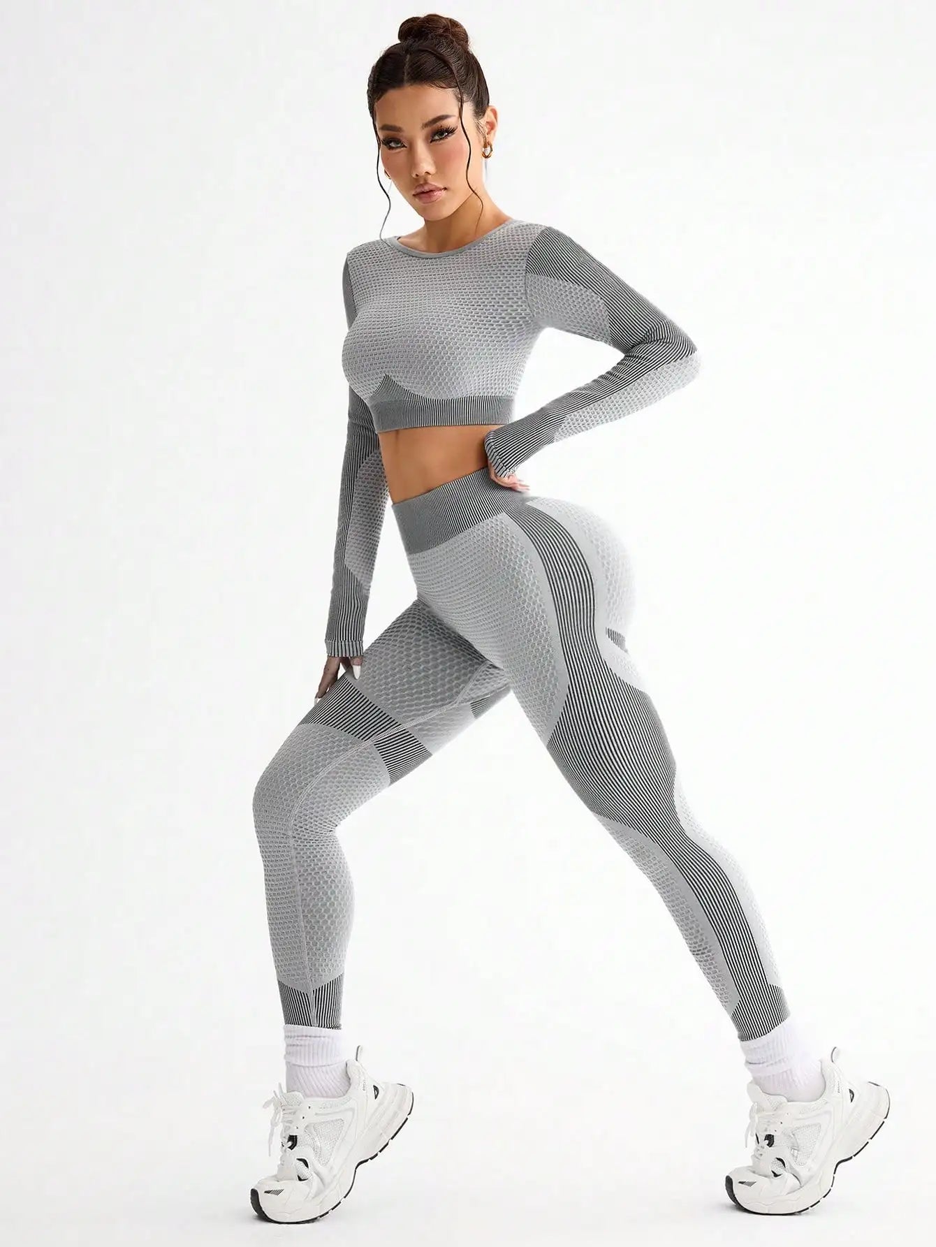 Ensemble Sport Seamless 2 Pièces Femme | Respirant, Serré & Idéal pour Running/Yoga