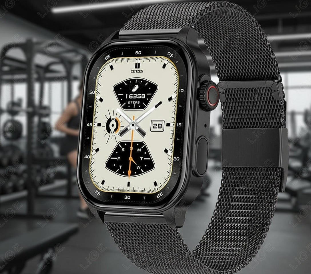 Montre Connectée LIGE 2.01" HD | Écran Géant, Appel Bluetooth & Assistant Vocal IA