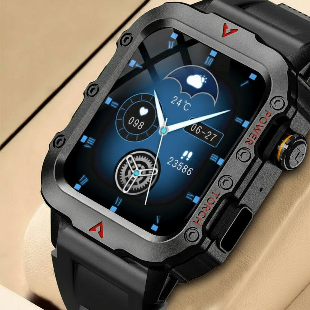 Montre Connectée 2025 Homme Femme | Outdoor, 1.73" HD, Lampe Torche LED & Bluetooth