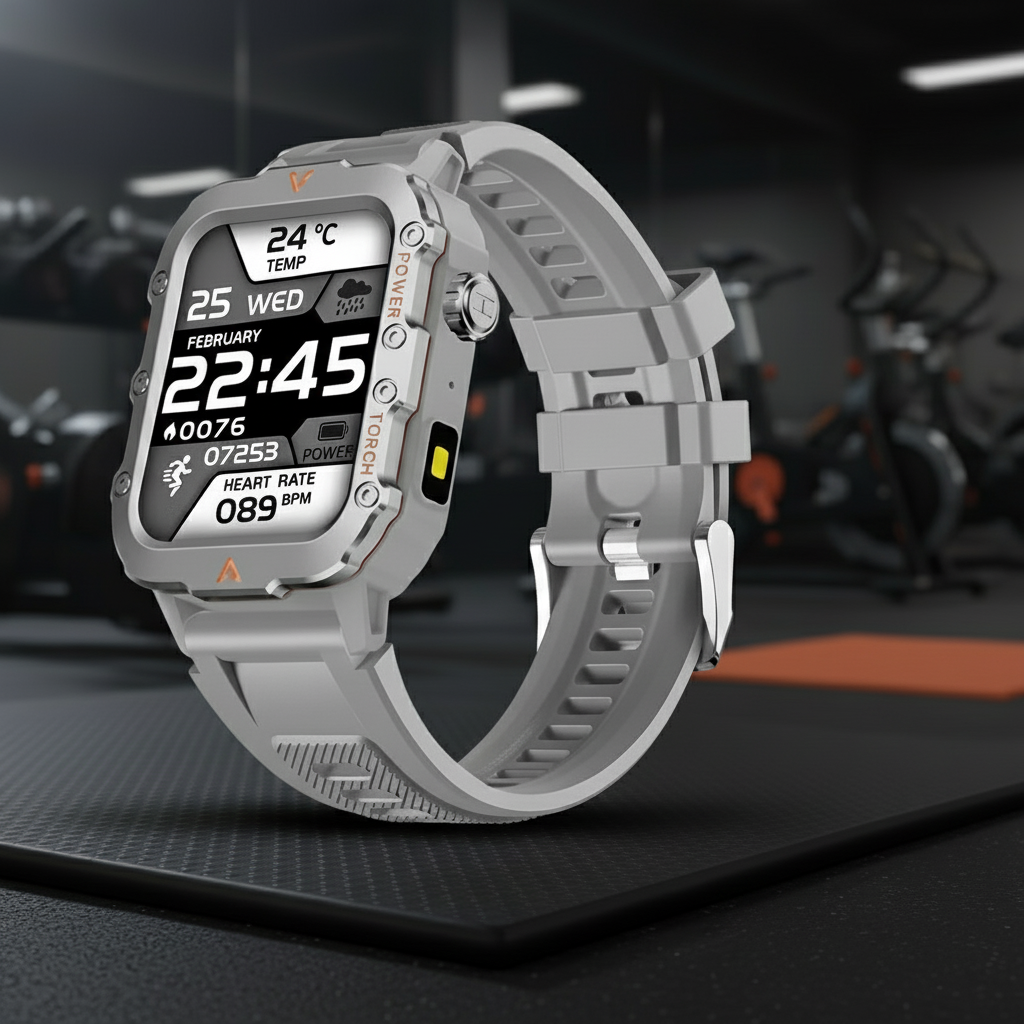 Montre Connectée 2025 Homme Femme | Outdoor, 1.73" HD, Lampe Torche LED & Bluetooth