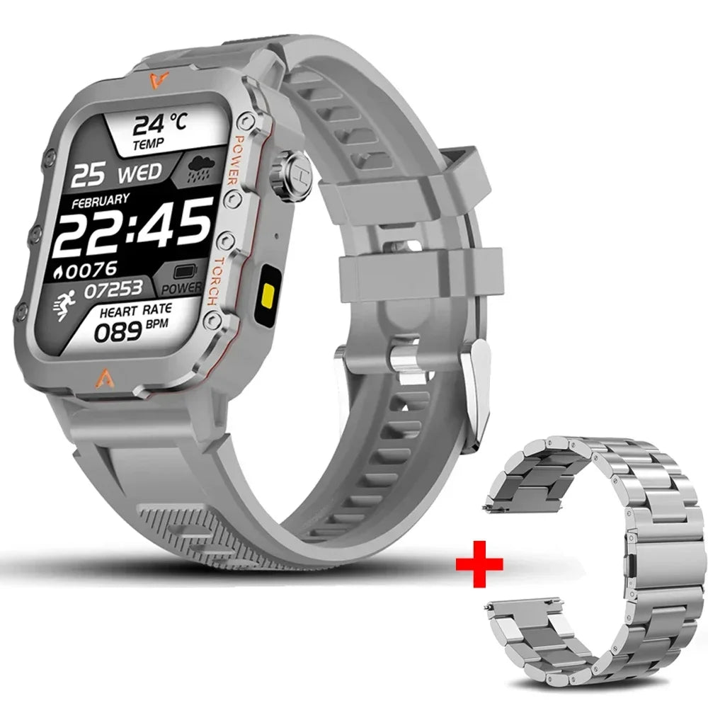 Montre Connectée 2025 Homme Femme | Outdoor, 1.73" HD, Lampe Torche LED & Bluetooth