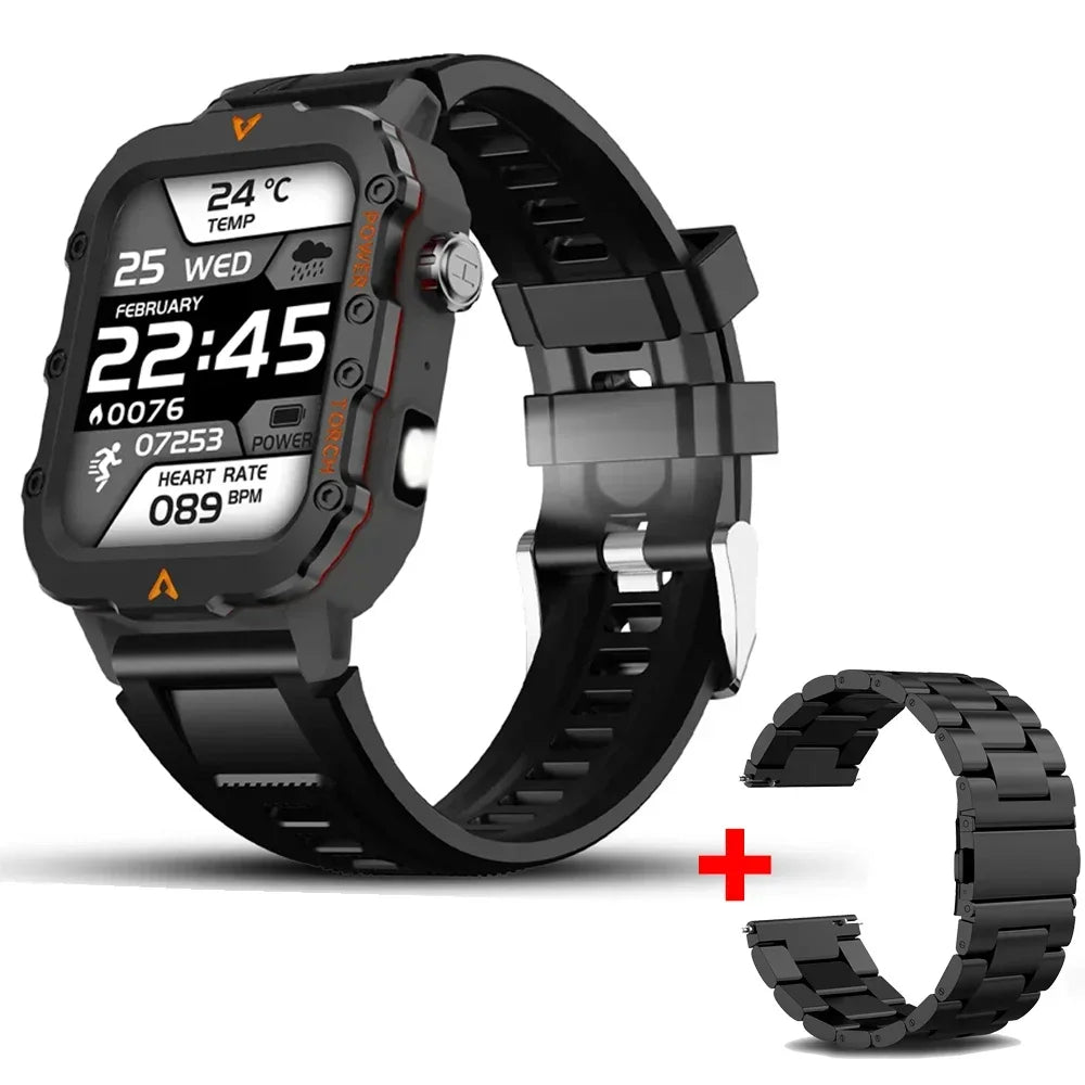 Montre Connectée 2025 Homme Femme | Outdoor, 1.73" HD, Lampe Torche LED & Bluetooth