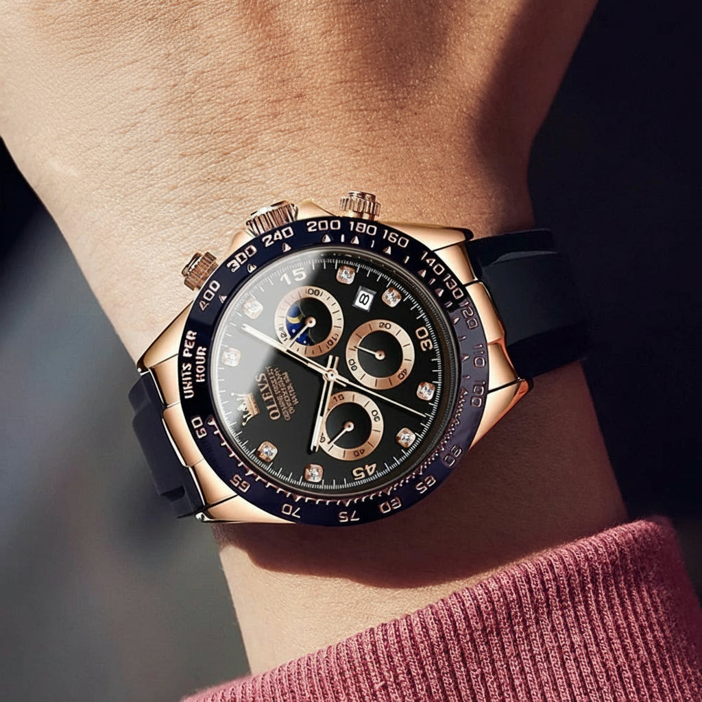 Montre Homme Quartz de Luxe, Étanche, Chronographe Sport, Lumineuse & Anti-Choc