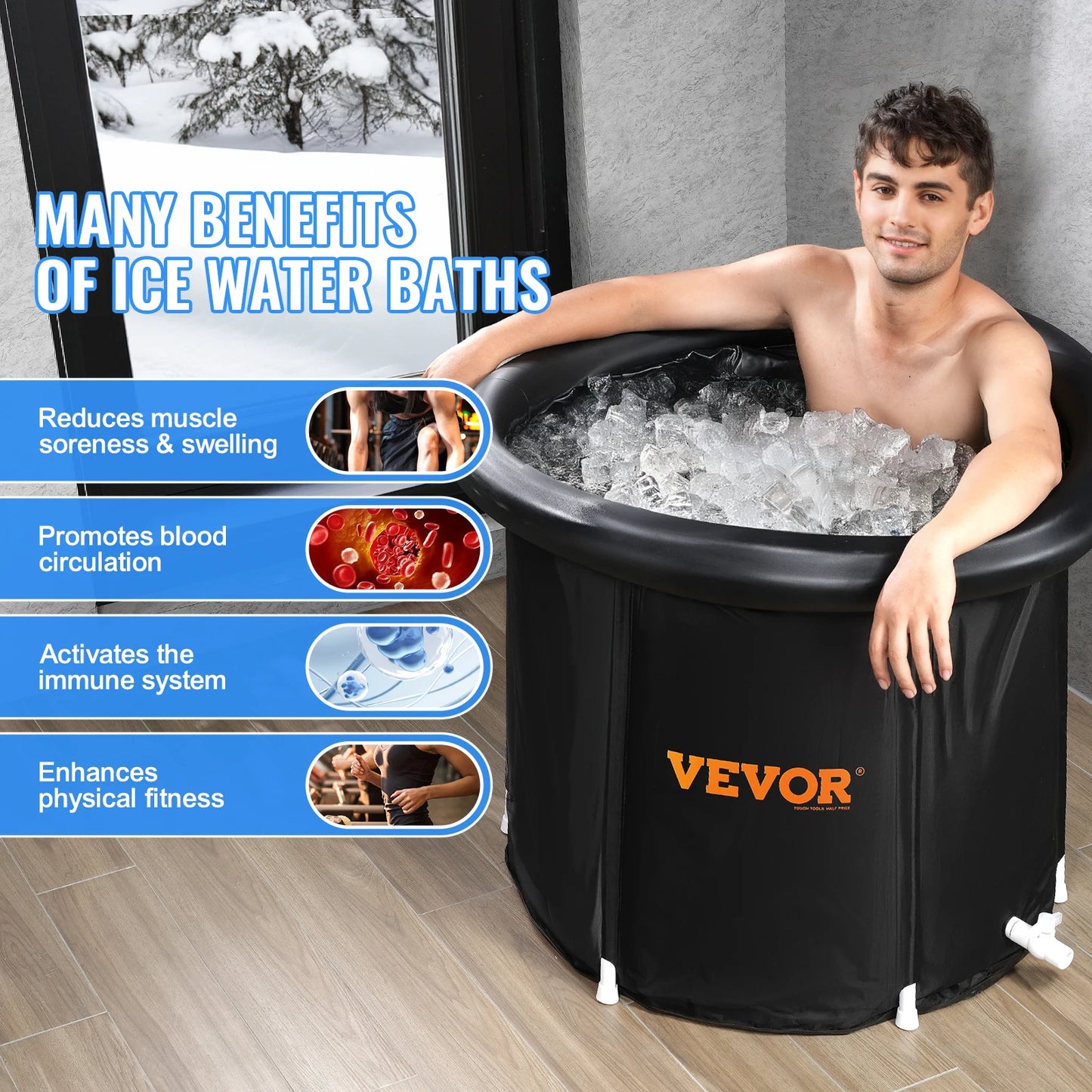 Baignoire Glacée SucceBuy (Ice Bath Tub) | Portable, Pliable & Récupération Sportiv