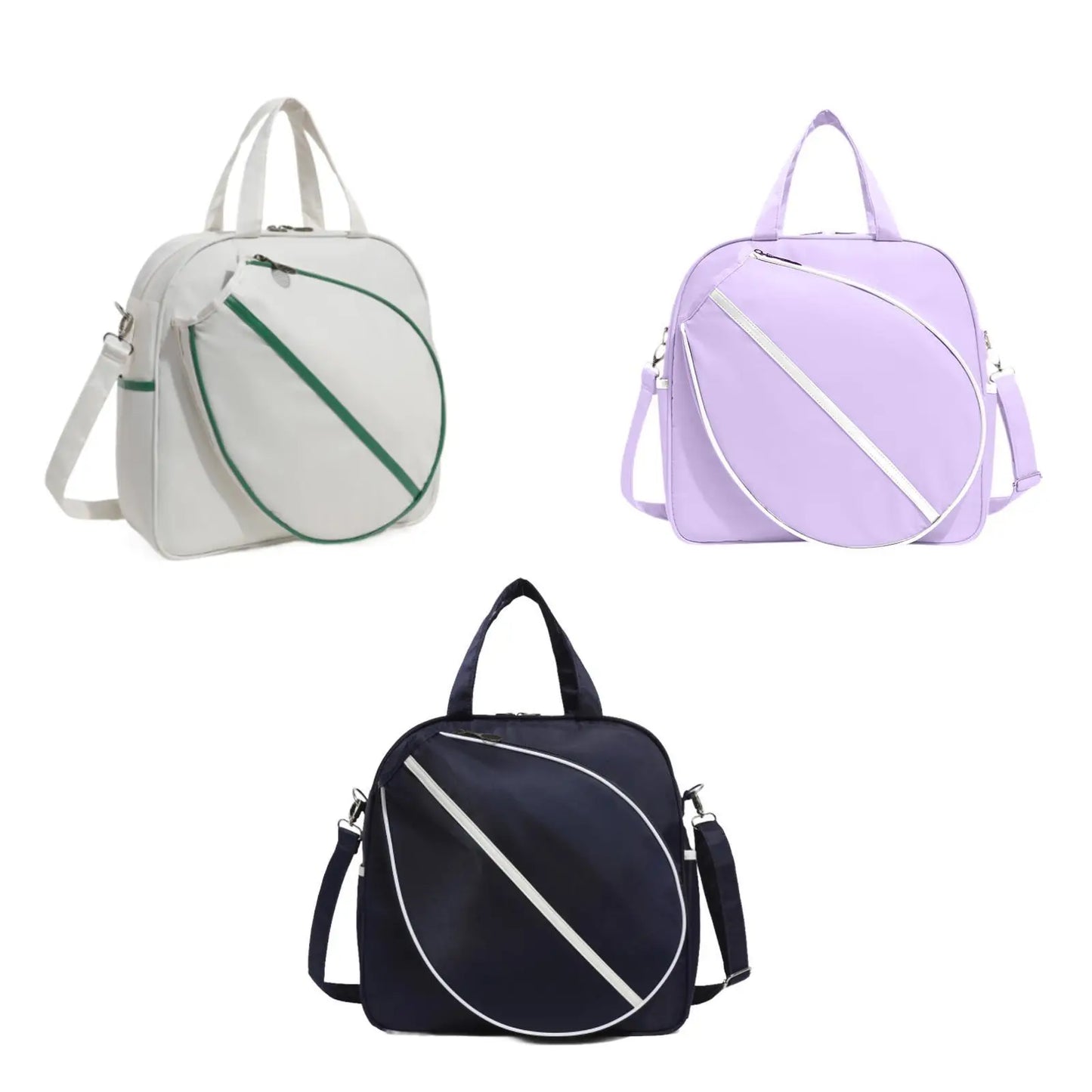 Sac de Tennis Bandoulière Grande Capacité, Sac à Raquettes Ajustable & Crossbody