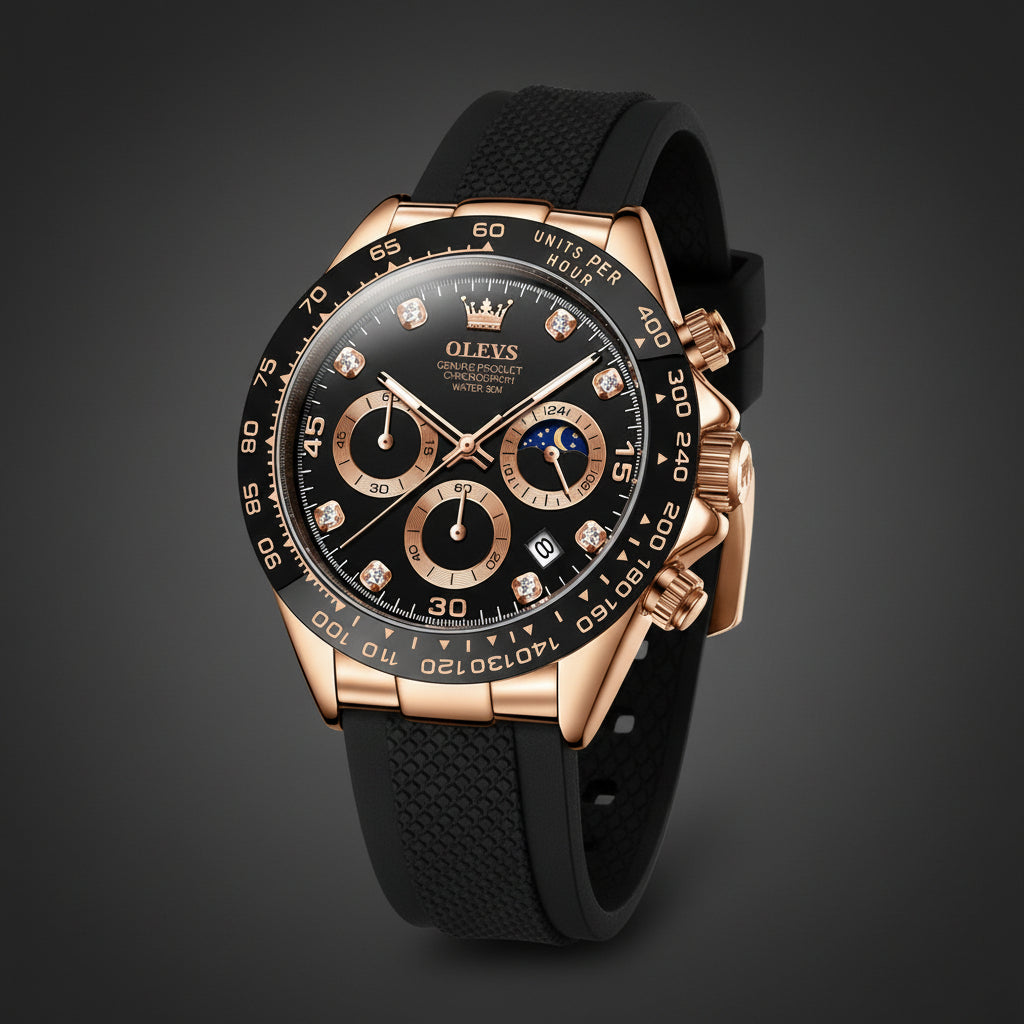 Montre Homme Quartz de Luxe, Étanche, Chronographe Sport, Lumineuse & Anti-Choc