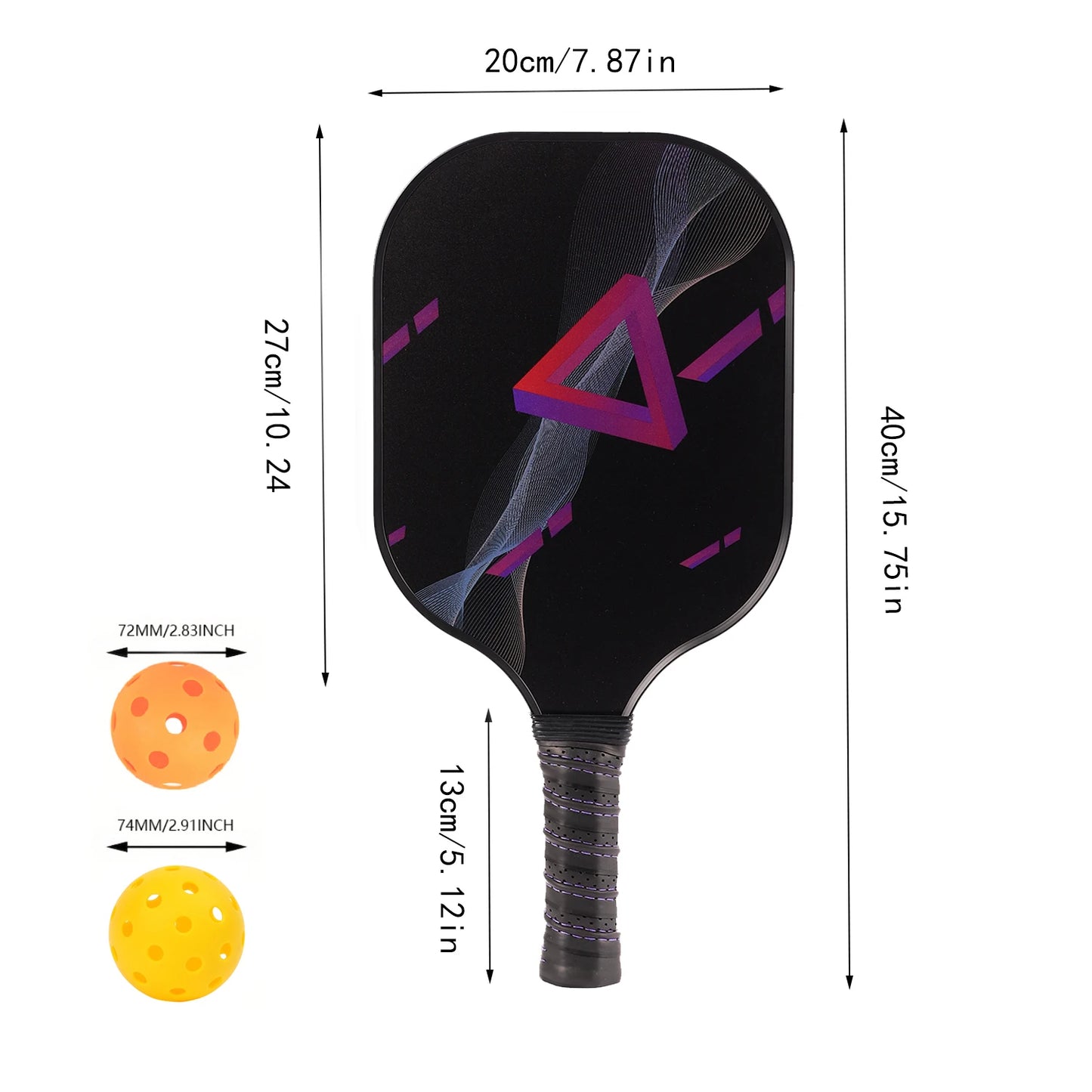 Set de 2 Raquettes de Pickleball Carbone/Graphite | Approuvé USAPA, Anti-Dérapant & Portable
