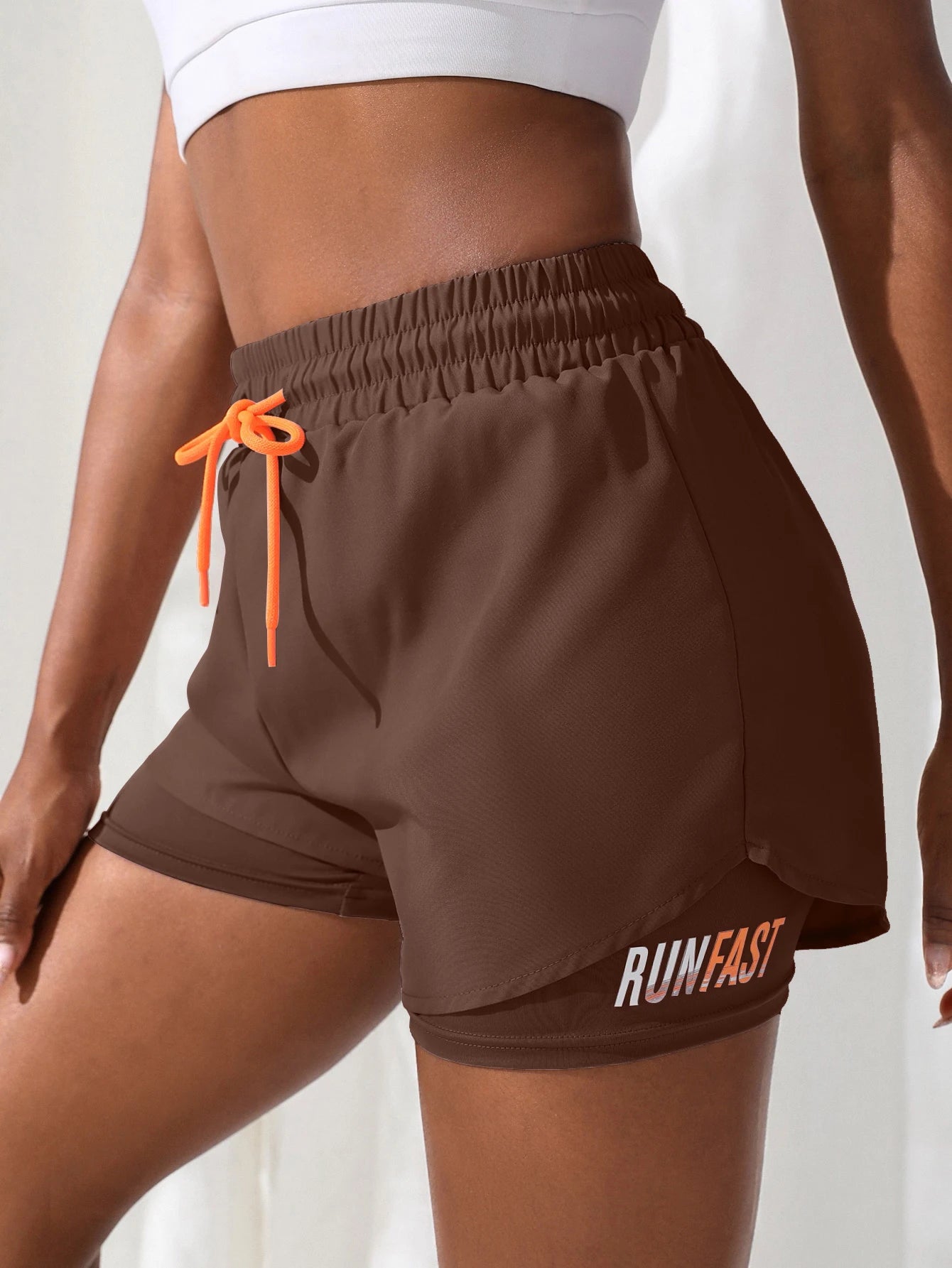 Short de Sport Femme | Taille Haute | Faux Deux-Pièces | Compression & Contrôle Élastique | Idéal Running Yoga Fitness
