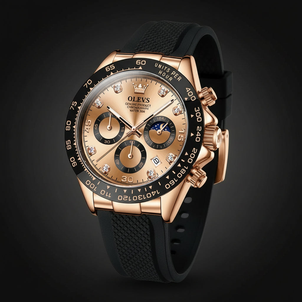 Montre Homme Quartz de Luxe, Étanche, Chronographe Sport, Lumineuse & Anti-Choc