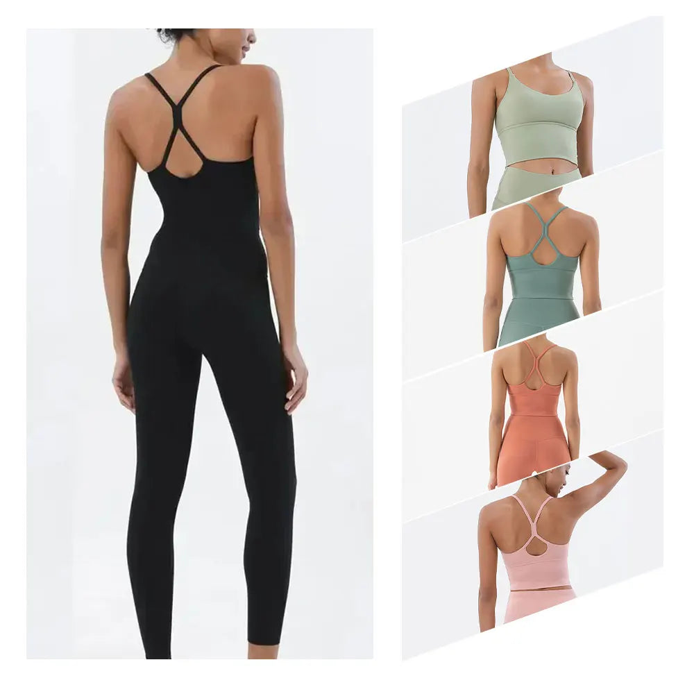 Ensemble Sport Femme 2 Pièces (Legging & Brassière) - "Naked Feeling", Sans Couture, Tenue Fitness