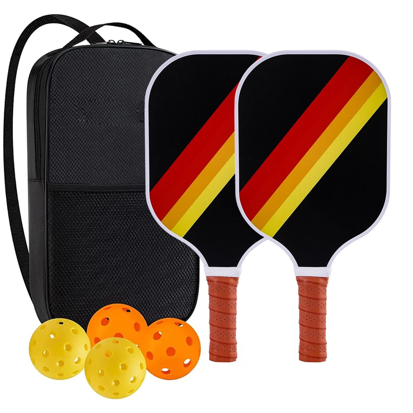 Set de 2 Raquettes de Pickleball Carbone/Graphite | Approuvé USAPA, Anti-Dérapant & Portable