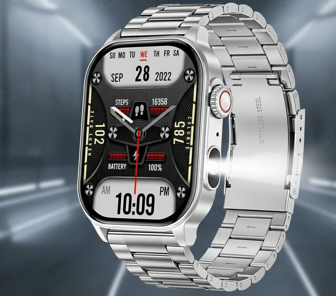 Montre Connectée LIGE 2.01" HD | Écran Géant, Appel Bluetooth & Assistant Vocal IA