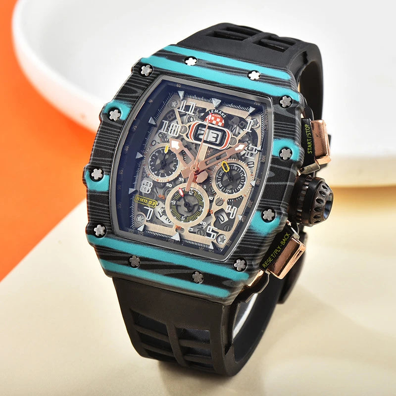 Montre Sport Moderne Homme Quartz, Design Creux, Petit, Compteurs & Style Business