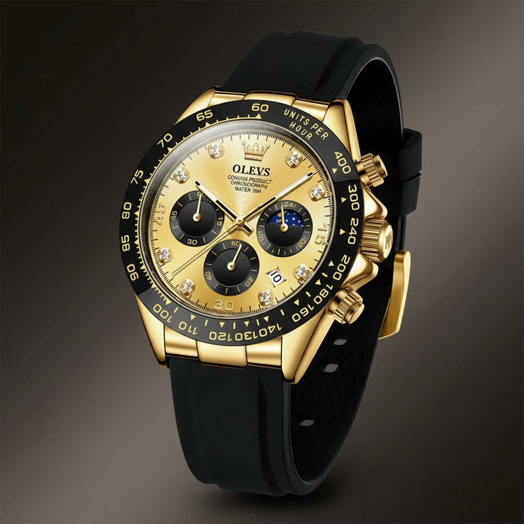 Montre Homme Quartz de Luxe, Étanche, Chronographe Sport, Lumineuse & Anti-Choc