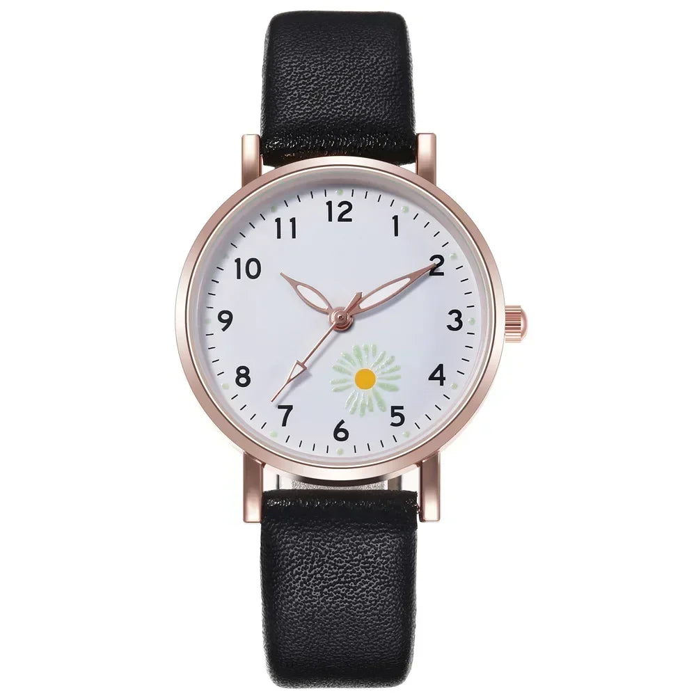 Montre Femme Tendance Élégante | Bracelet Cuir, Quartz, Simple & Aiguilles Lumineuses