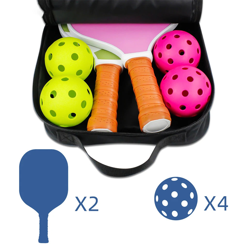 Housse Raquettes Grande Capacité | Rangement 2 Raquettes Padel, 4 Balles & Poches Zipper