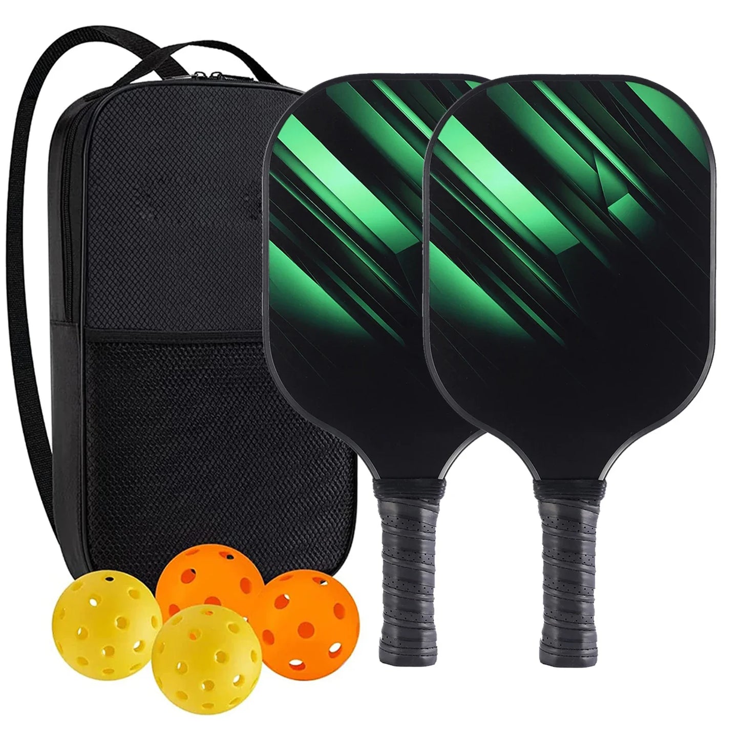 Set de 2 Raquettes de Pickleball Carbone/Graphite | Approuvé USAPA, Anti-Dérapant & Portable