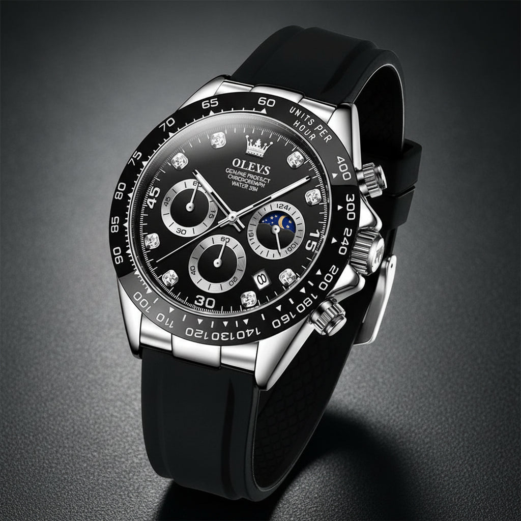 Montre Homme Quartz de Luxe, Étanche, Chronographe Sport, Lumineuse & Anti-Choc