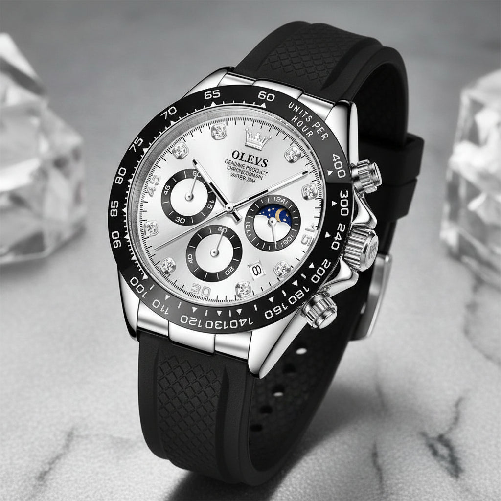 Montre Homme Quartz de Luxe, Étanche, Chronographe Sport, Lumineuse & Anti-Choc