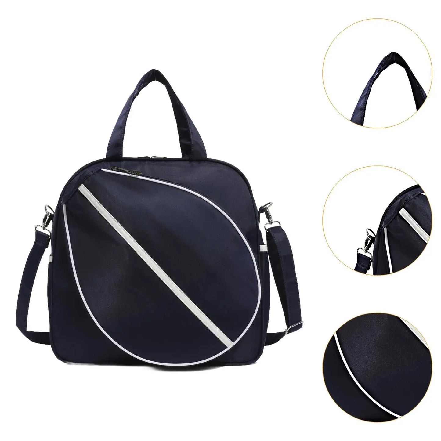 Sac de Tennis Bandoulière Grande Capacité, Sac à Raquettes Ajustable & Crossbody