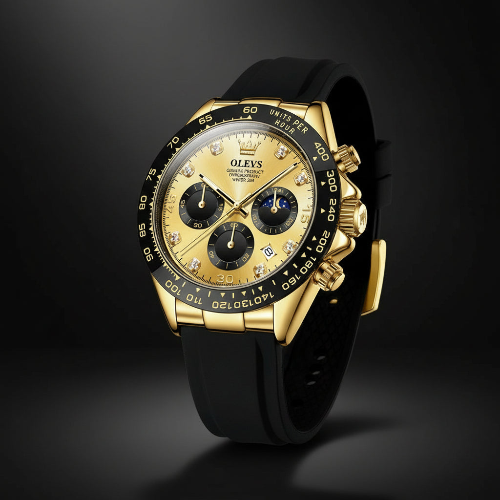 Montre Homme Quartz de Luxe, Étanche, Chronographe Sport, Lumineuse & Anti-Choc