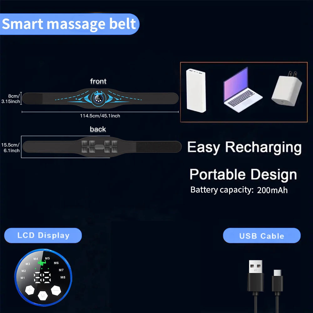 Ceinture de Tonification Abdominale EMS USB | Toner ABS, Minceur & Body Massager