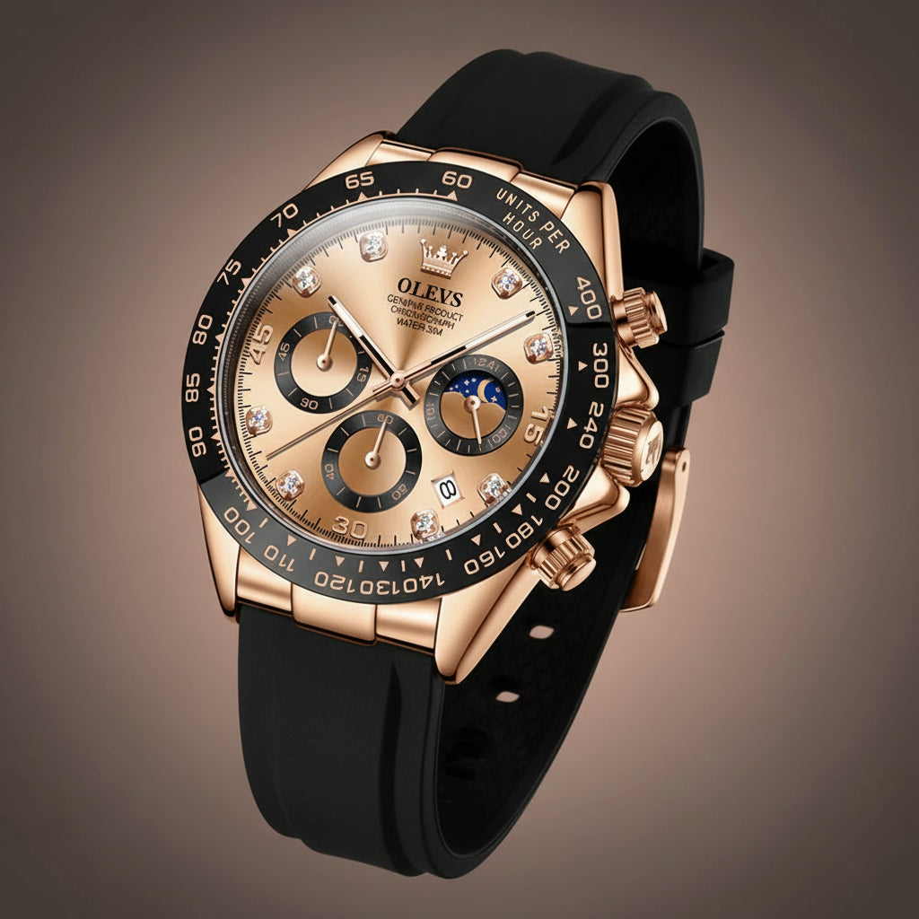 Montre Homme Quartz de Luxe, Étanche, Chronographe Sport, Lumineuse & Anti-Choc