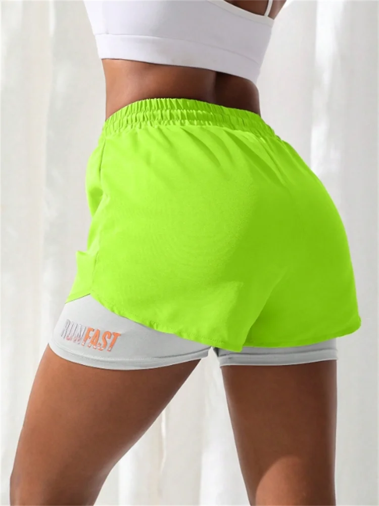 Short de Sport Femme | Taille Haute | Faux Deux-Pièces | Compression & Contrôle Élastique | Idéal Running Yoga Fitness