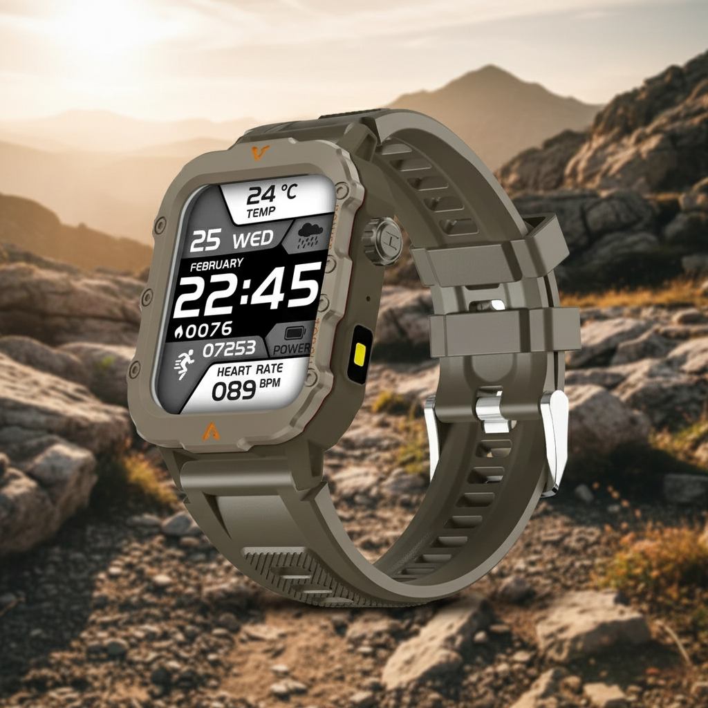 Montre Connectée 2025 Homme Femme | Outdoor, 1.73" HD, Lampe Torche LED & Bluetooth