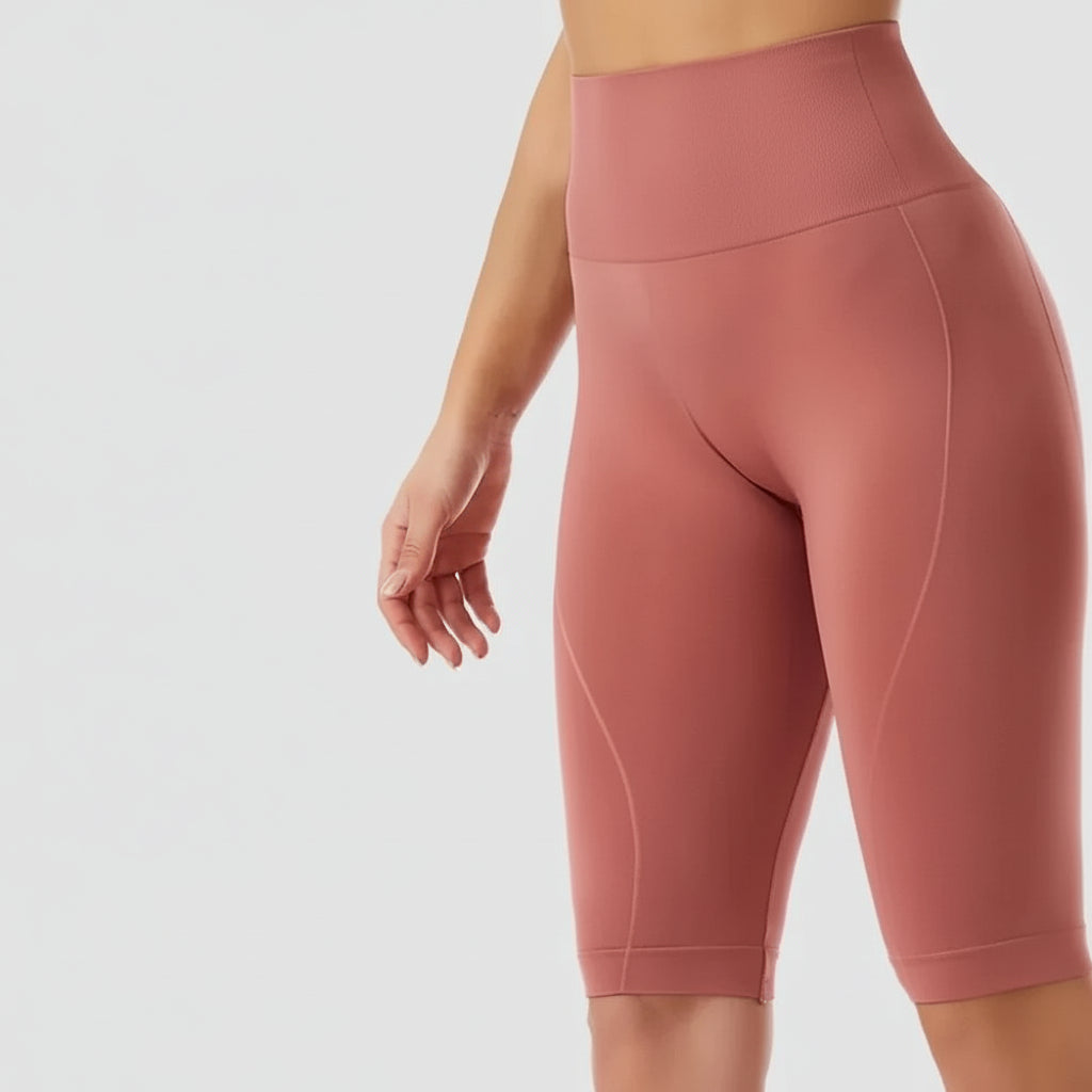 Short Biker Taille Haute Femme 'Naked Feeling' | Tummy Control, Push Up & Yoga/Running