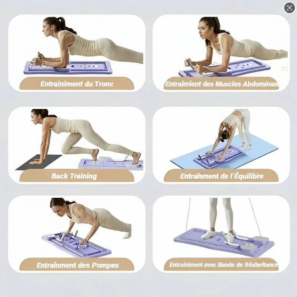 Planche de Fitness Multifonctionnelle | Abdominaux, Push Up, Pilates & Renforcement du Core à Domicile