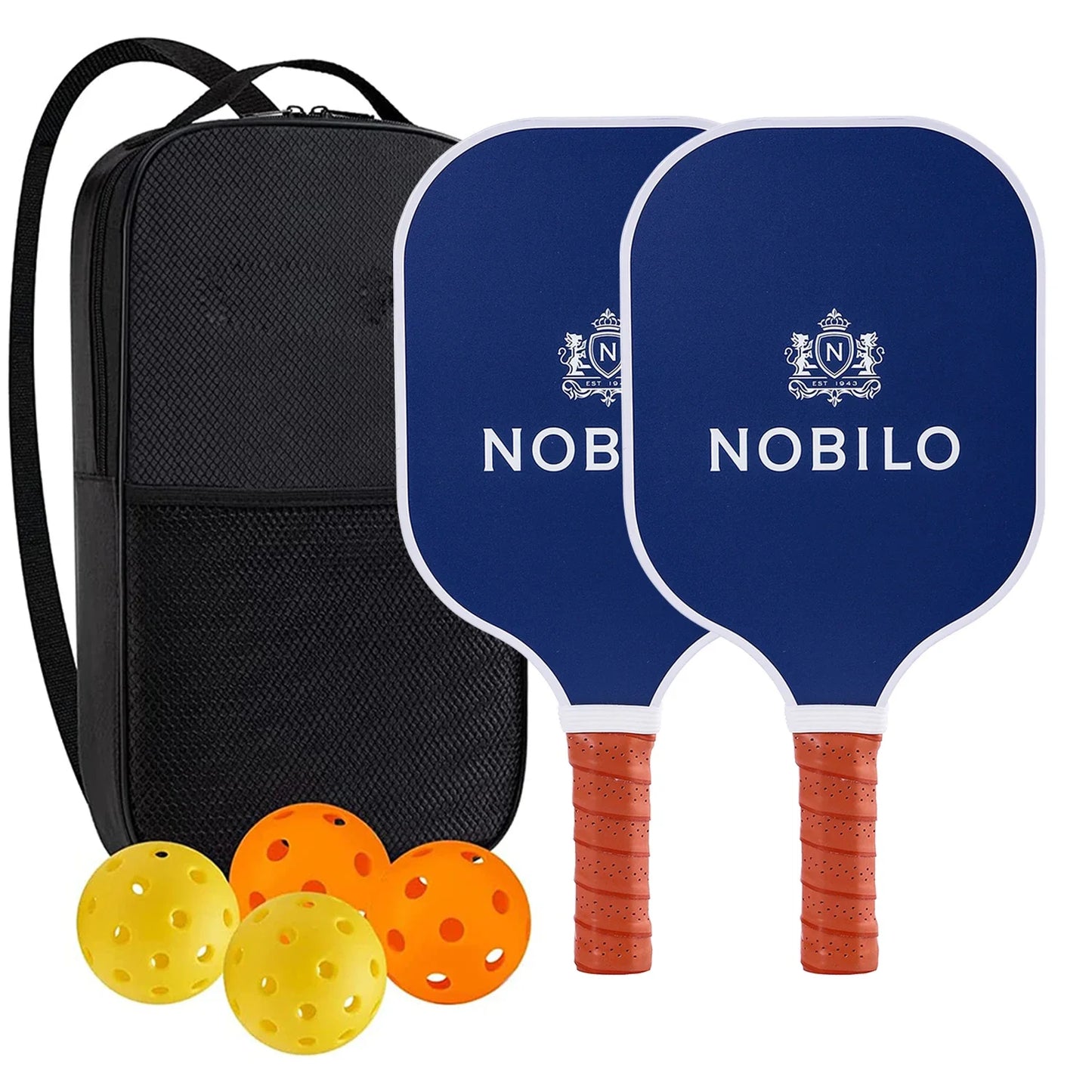 Set de 2 Raquettes de Pickleball Carbone/Graphite | Approuvé USAPA, Anti-Dérapant & Portable