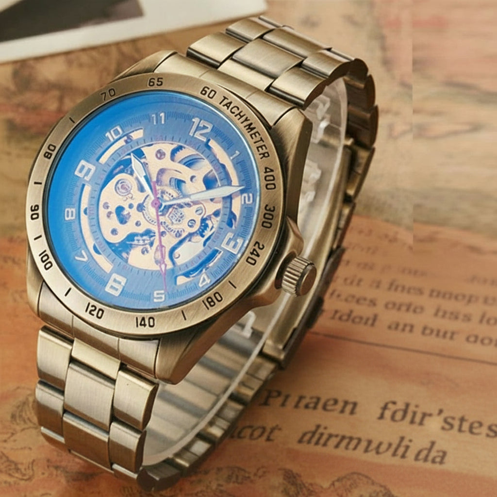 Montre Automatique Gorben S075 Homme | Cuir Véritable, Chiffres Romains, Étanche 3ATM | Style Rétro Classique