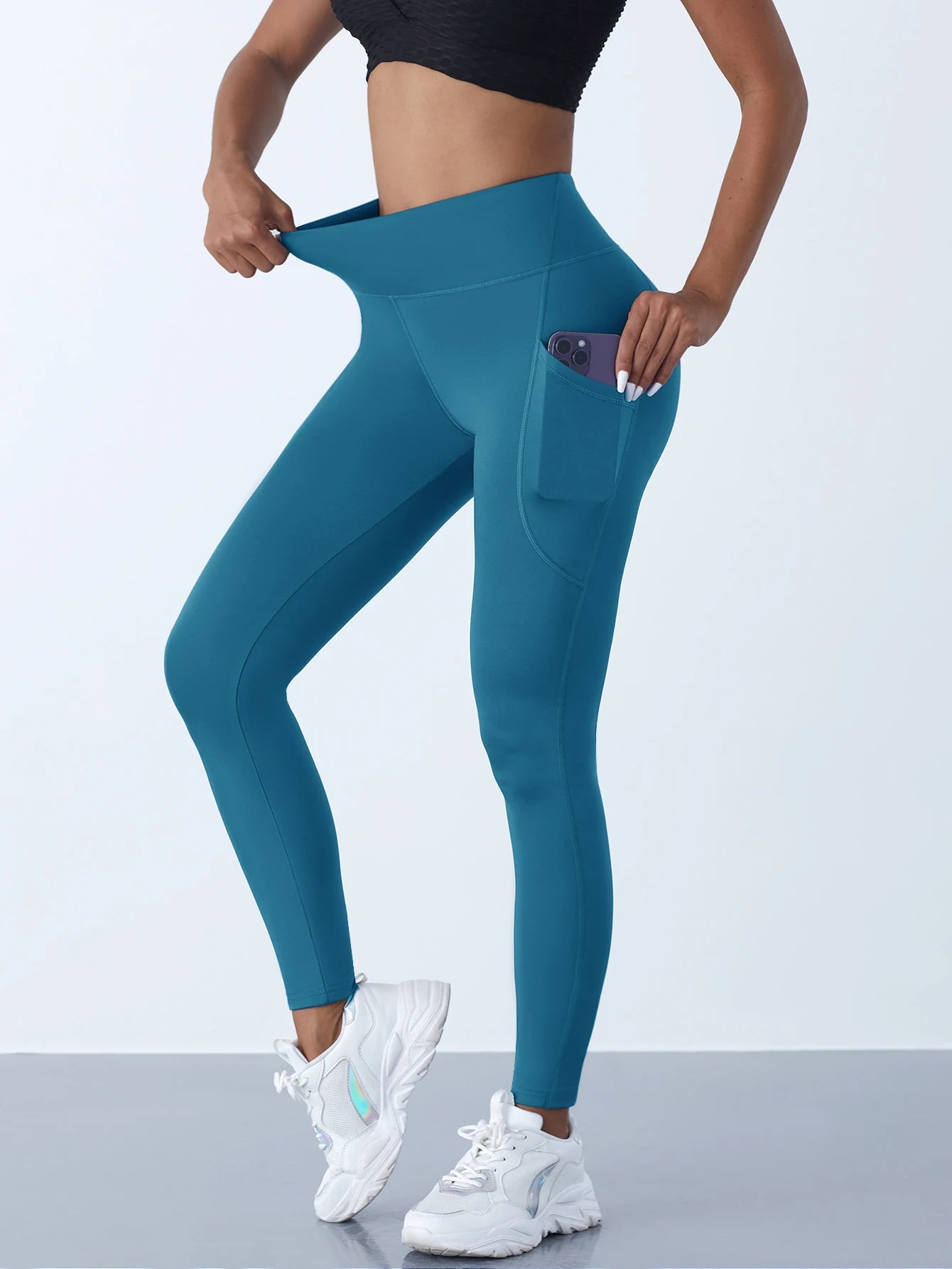 Legging Sport Femme Taille Haute avec Poches | Push Up, Yoga, Running & Fitness