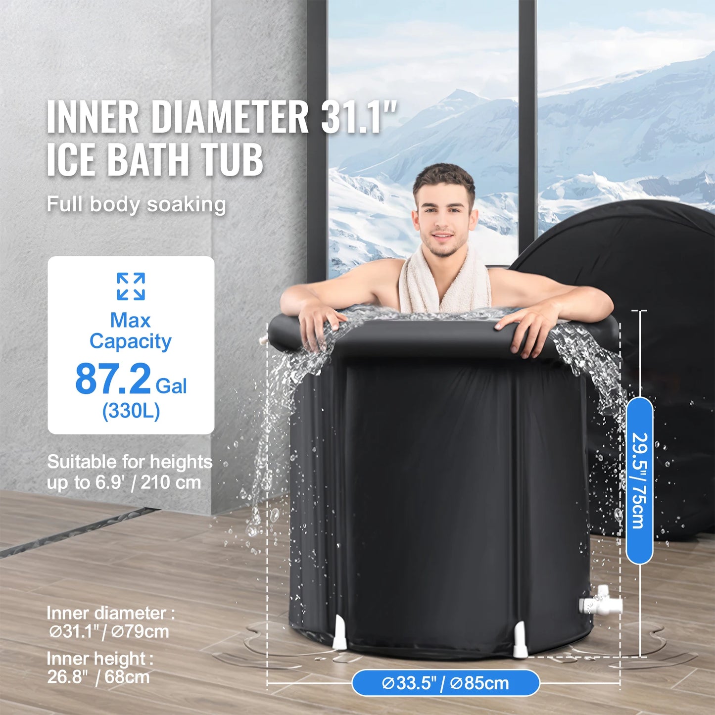 Baignoire Glacée SucceBuy (Ice Bath Tub) | Portable, Pliable & Récupération Sportiv