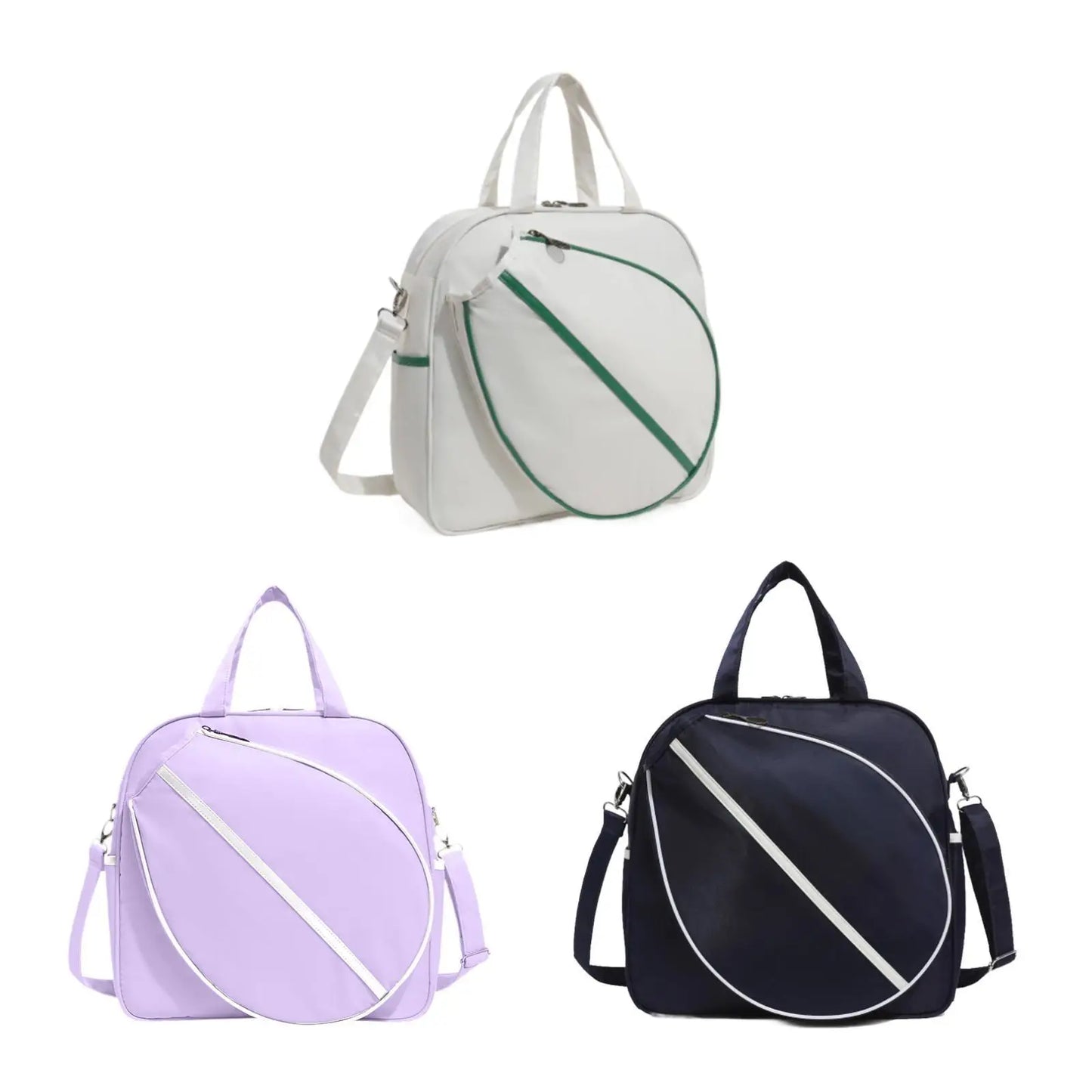 Sac de Tennis Bandoulière Grande Capacité, Sac à Raquettes Ajustable & Crossbody
