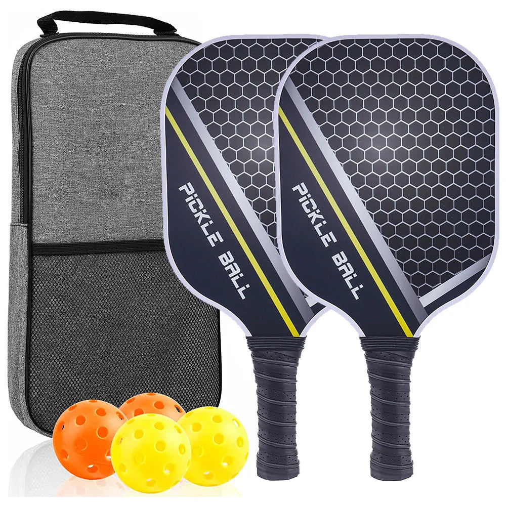 Set de Raquettes Pickleball Carbone/Graphite | Léger, Approuvé USAPA & Pour Tous les Âges