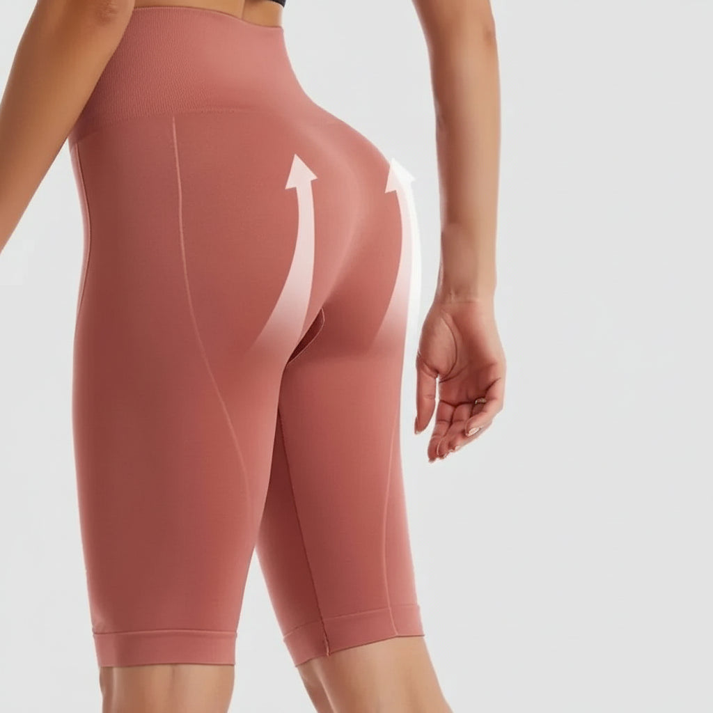 Short Biker Taille Haute Femme 'Naked Feeling' | Tummy Control, Push Up & Yoga/Running