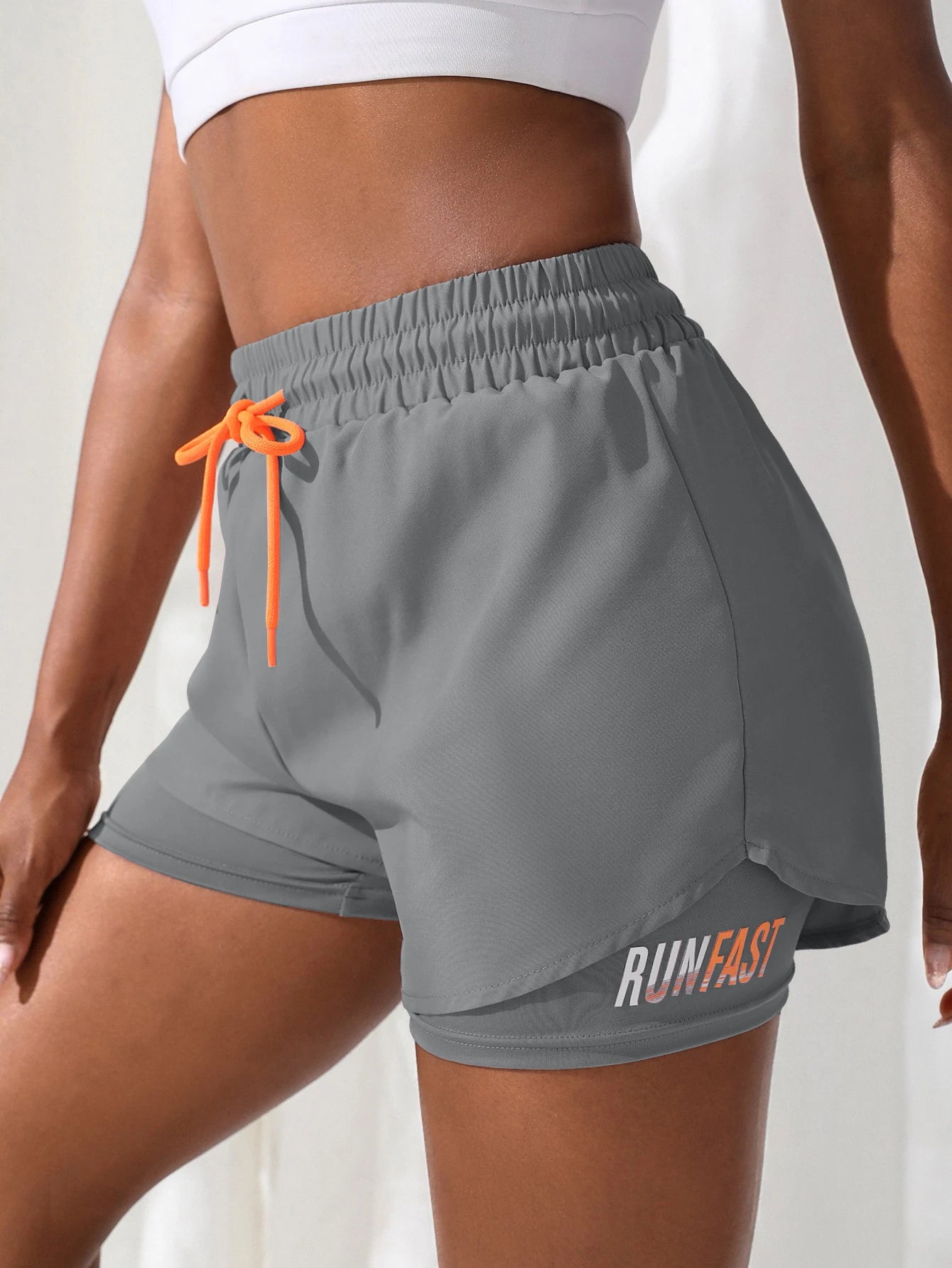 Short de Sport Femme | Taille Haute | Faux Deux-Pièces | Compression & Contrôle Élastique | Idéal Running Yoga Fitness
